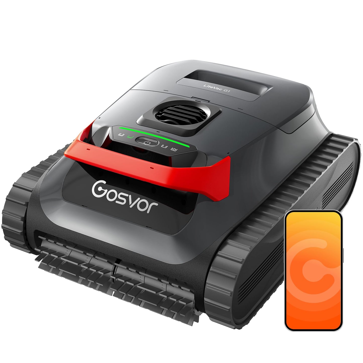 Gosvor Poolroboter 4-in-1 Boden Wand Wasserlinie 200 Min 6,9 kg 3μm Filter 200m² Akku Grau 2026
