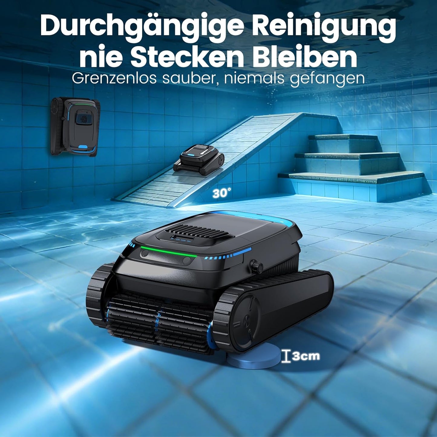 PC10 Poolroboter Akku Boden Wand Wasserlinie 18927 LPH Navigation 170m² 2026