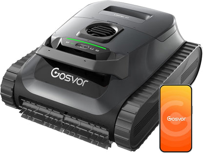 Gosvor Poolroboter 4-in-1 Boden Wand Wasserlinie 200 Min 6,9 kg 3μm Filter 200m² Akku Grau 2026