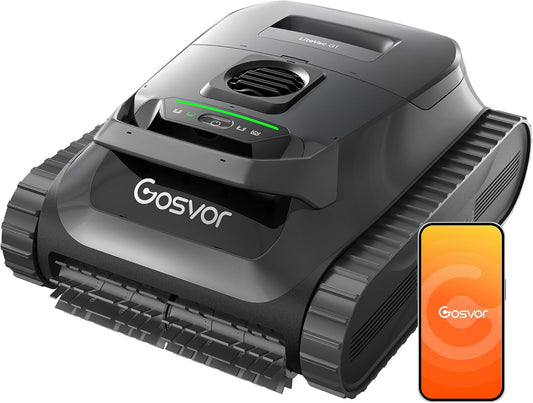 Gosvor Poolroboter 4-in-1 Boden Wand Wasserlinie 200 Min 6,9 kg 3μm Filter 200m² Akku Grau 2026