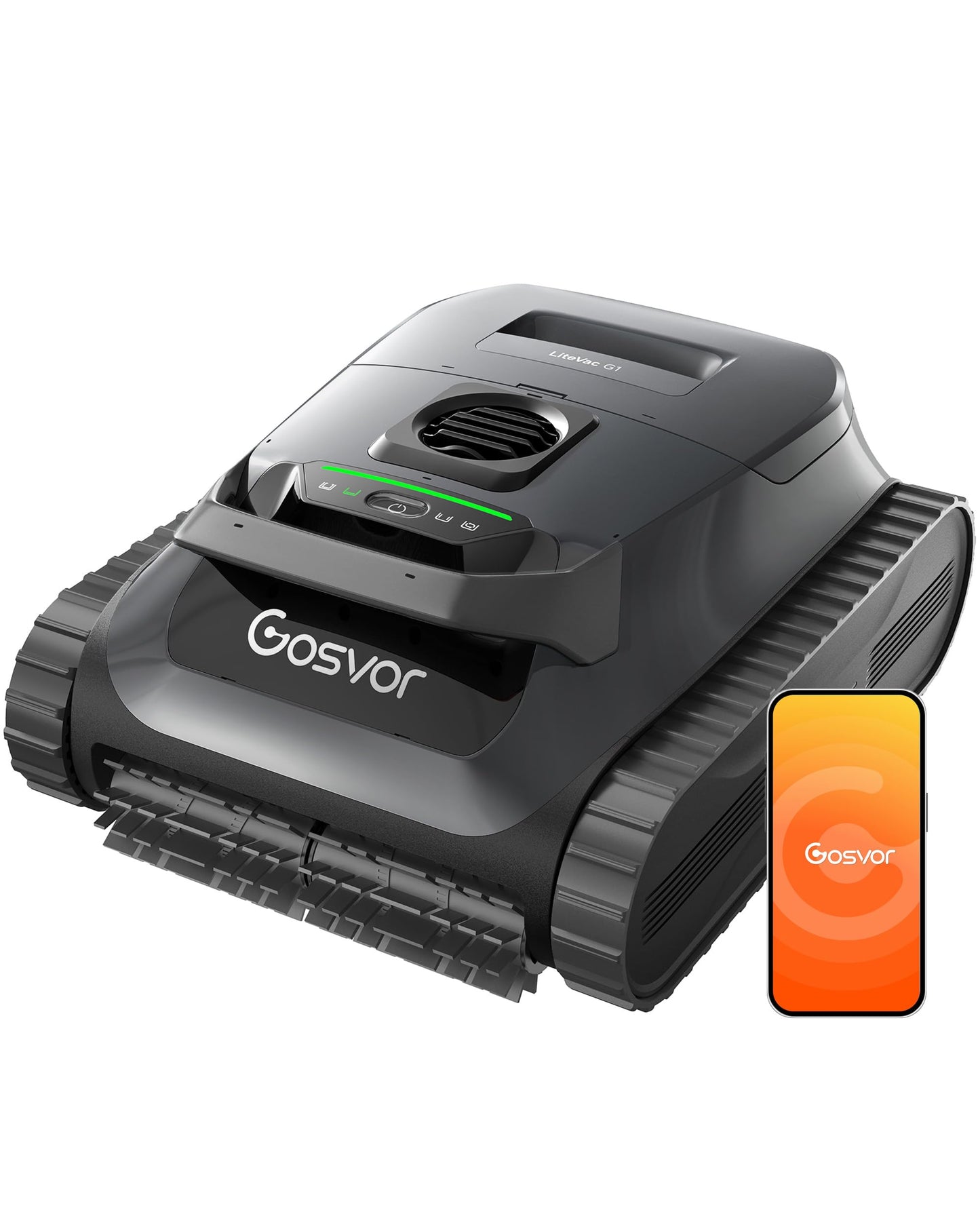 Gosvor Poolroboter 4-in-1 Boden Wand Wasserlinie 200 Min 6,9 kg 3μm Filter 200m² Akku Grau 2026