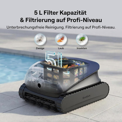 Beatbot Sora 10 Poolroboter Akku Boden Wand Wasserlinie 25700 LPH 5L Filterkorb 5 Std Tiefblau 2026