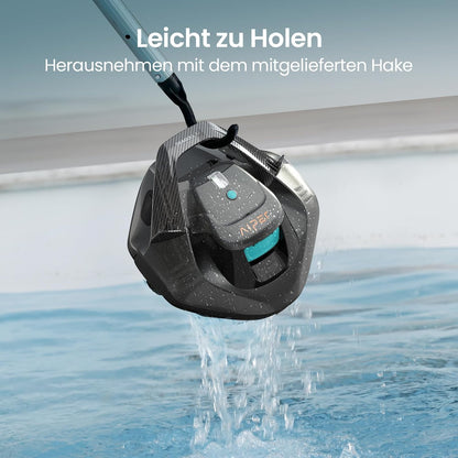 Aiper Poolroboter Kabellos Akku 90 Min Dual-Antrieb LED-Anzeige Auto-Park Flachboden Pool 80m²