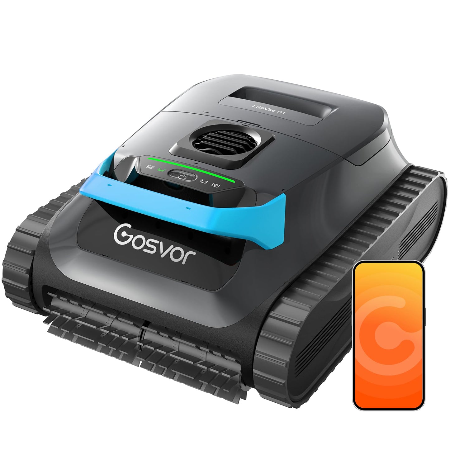 Gosvor Poolroboter 4-in-1 Boden Wand Wasserlinie 200 Min 6,9 kg 3μm Filter 200m² Akku Grau 2026