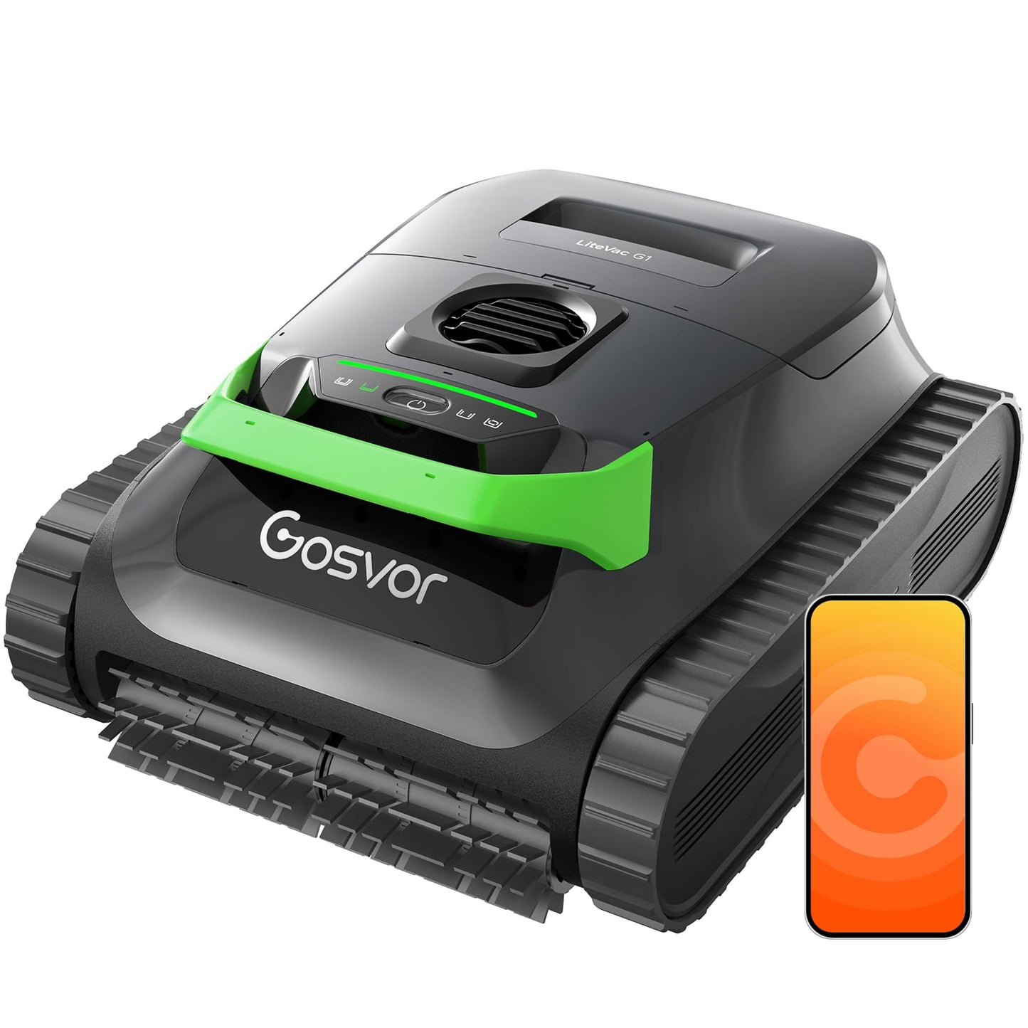 Gosvor Poolroboter 4-in-1 Boden Wand Wasserlinie 200 Min 6,9 kg 3μm Filter 200m² Akku Grau 2026