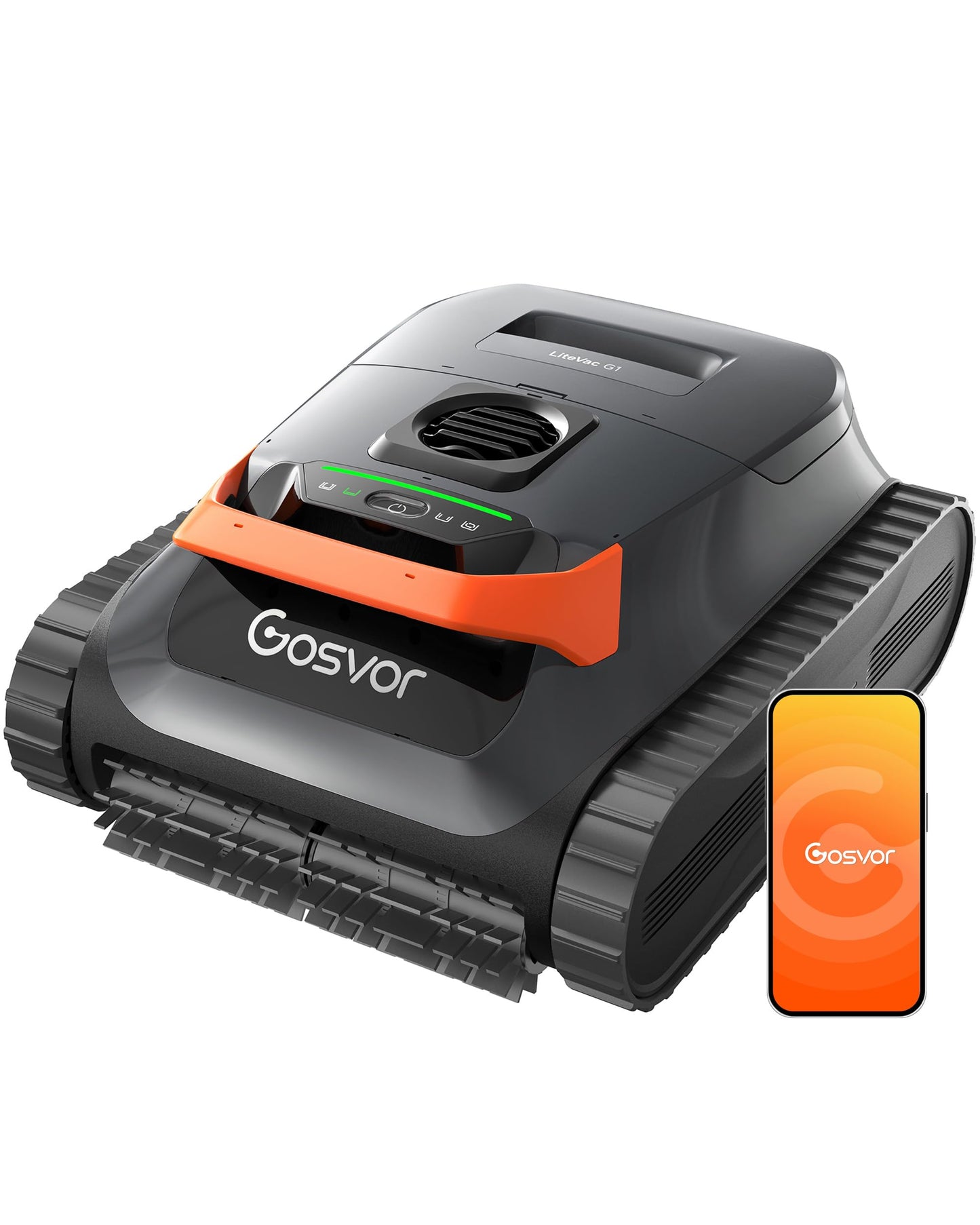 Gosvor Poolroboter 4-in-1 Boden Wand Wasserlinie 200 Min 6,9 kg 3μm Filter 200m² Akku Grau 2026