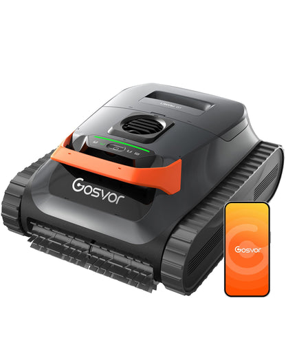 Gosvor Poolroboter 4-in-1 Boden Wand Wasserlinie 200 Min 6,9 kg 3μm Filter 200m² Akku Grau 2026