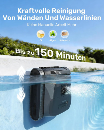 Gosvor Poolroboter 4-in-1 Boden Wand Wasserlinie 200 Min 6,9 kg 3μm Filter 200m² Akku Grau 2026