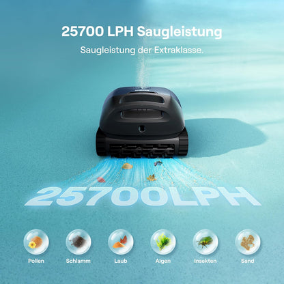 Beatbot Sora 10 Poolroboter Akku Boden Wand Wasserlinie 25700 LPH 5L Filterkorb 5 Std Tiefblau 2026