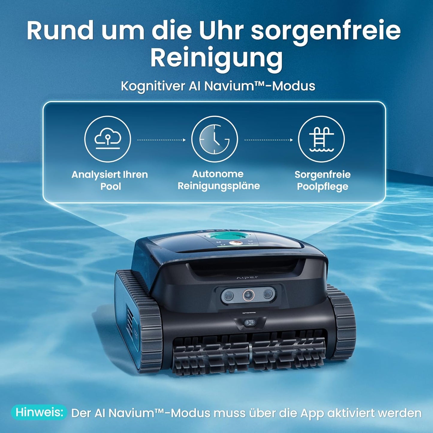 Aiper Scuba V3 Poolroboter Akku Boden Wand KI-Vision Wasserlinie 3μm Filter 200m² Leicht 2026