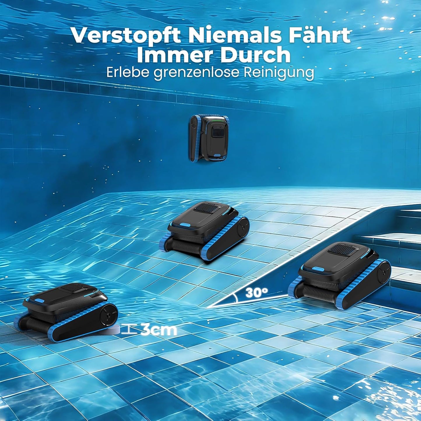 PC20 Poolroboter Akku Boden Wand Wasserlinie 18927 LPH App-Steuerung Navigation 170m² 2026
