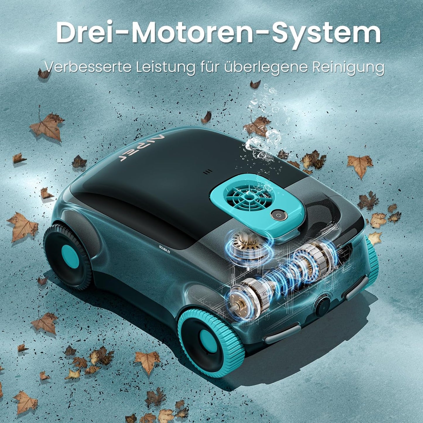 Aiper Poolroboter Kabellos 130 Min Partikelfiltration Auto-Park Oberirdische Pools 100m²