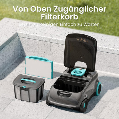 Aiper Poolroboter Kabellos 130 Min Partikelfiltration Auto-Park Oberirdische Pools 100m²