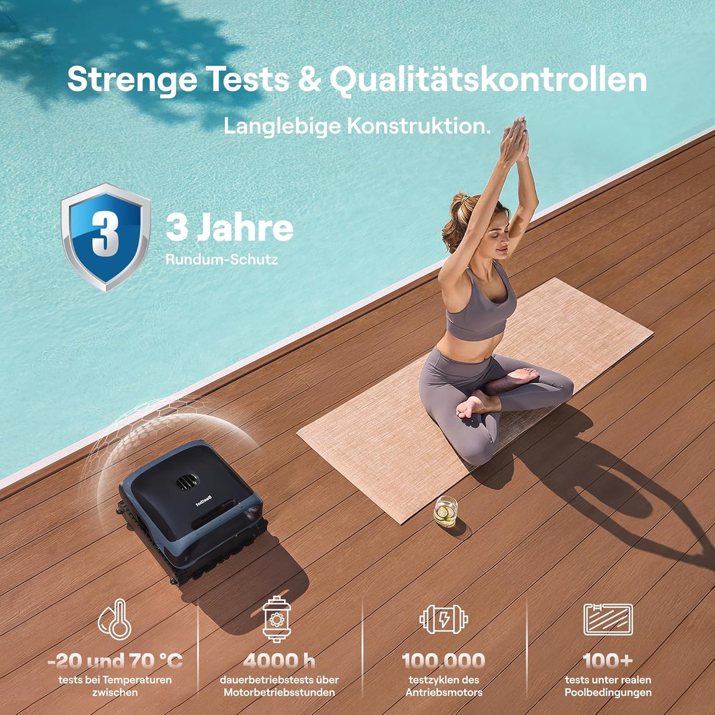 Beatbot Sora 70 Poolroboter Akku 4-in-1 Boden Wand 25700 LPH 6L 10000mAh 300m² Blau 2026