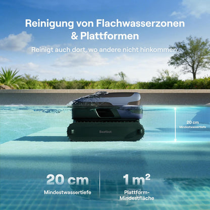Beatbot Sora 70 Poolroboter Akku 4-in-1 Boden Wand 25700 LPH 6L 10000mAh 300m² Blau 2026