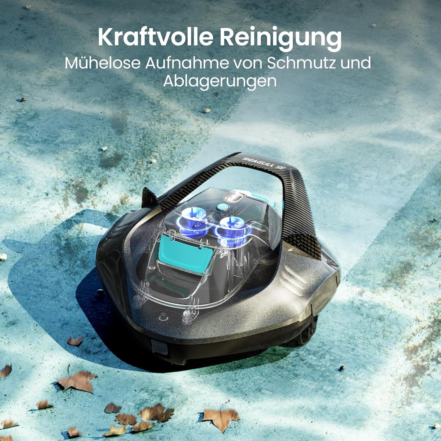Aiper Poolroboter Kabellos Akku 90 Min Dual-Antrieb LED-Anzeige Auto-Park Flachboden Pool 80m²