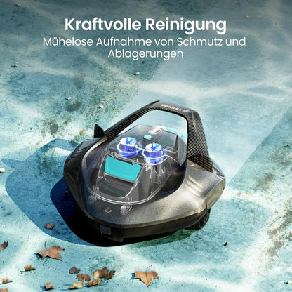 Aiper Poolroboter Kabellos Akku 90 Min Dual-Antrieb LED-Anzeige Auto-Park Flachboden Pool 80m²